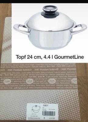 AMC TOPF Gourmetline 24cm 4,4 Liter Mit Deckel NEU OVP - Bild 1 von 4