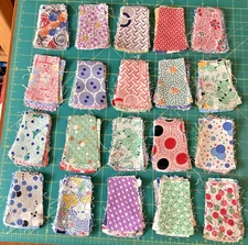 Quilt Arcs Pre Cut Wedges Scrappy Vintage Cotton Feedsacks Wedding Ring Lot 1940