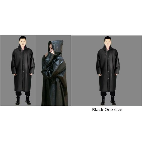 145*70cm Adult Waterproof Jacket EVA Raincoat Rain Coat Hooded Poncho-Rainwear - Picture 9 of 20