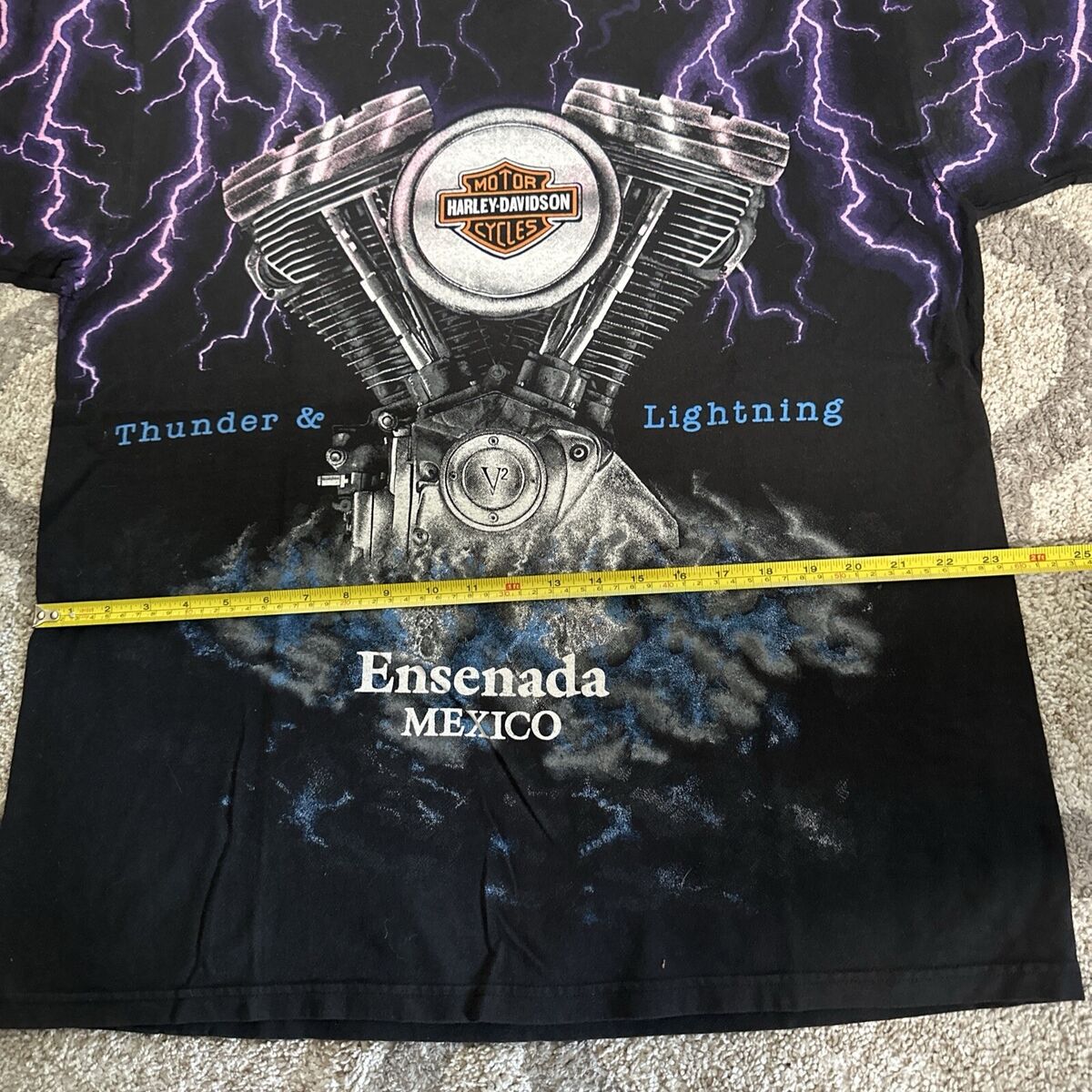 Vintage Harley Davidson Thunder And Lightning AOP All Over Vintage Harley Davidson Thunder And Lightning AOP All Over