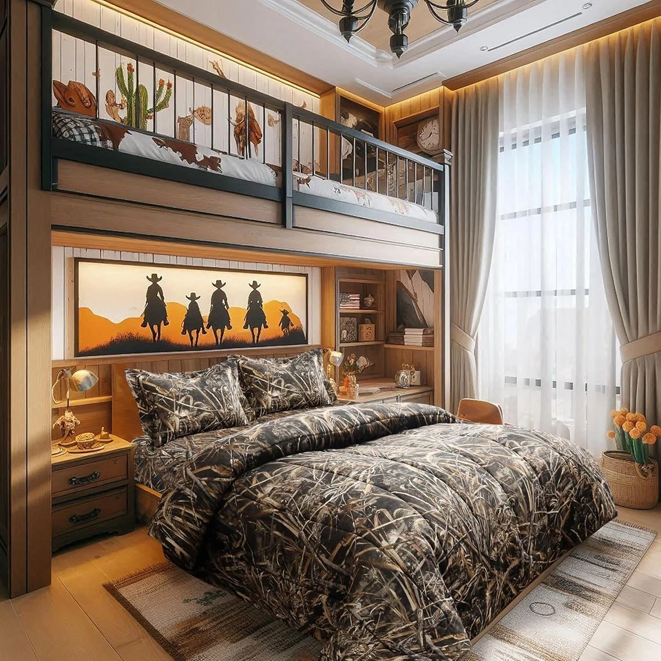 Juego de edredón camuflaje Realtree Max-5, tela de polialgodón premium, doble Foto 2 de 4