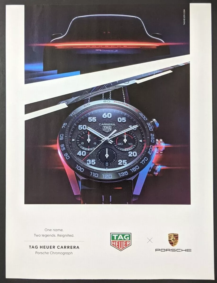 Montre publicitaire imprim e TAG Heuer Carrera affiche art PROMO chronographe Po