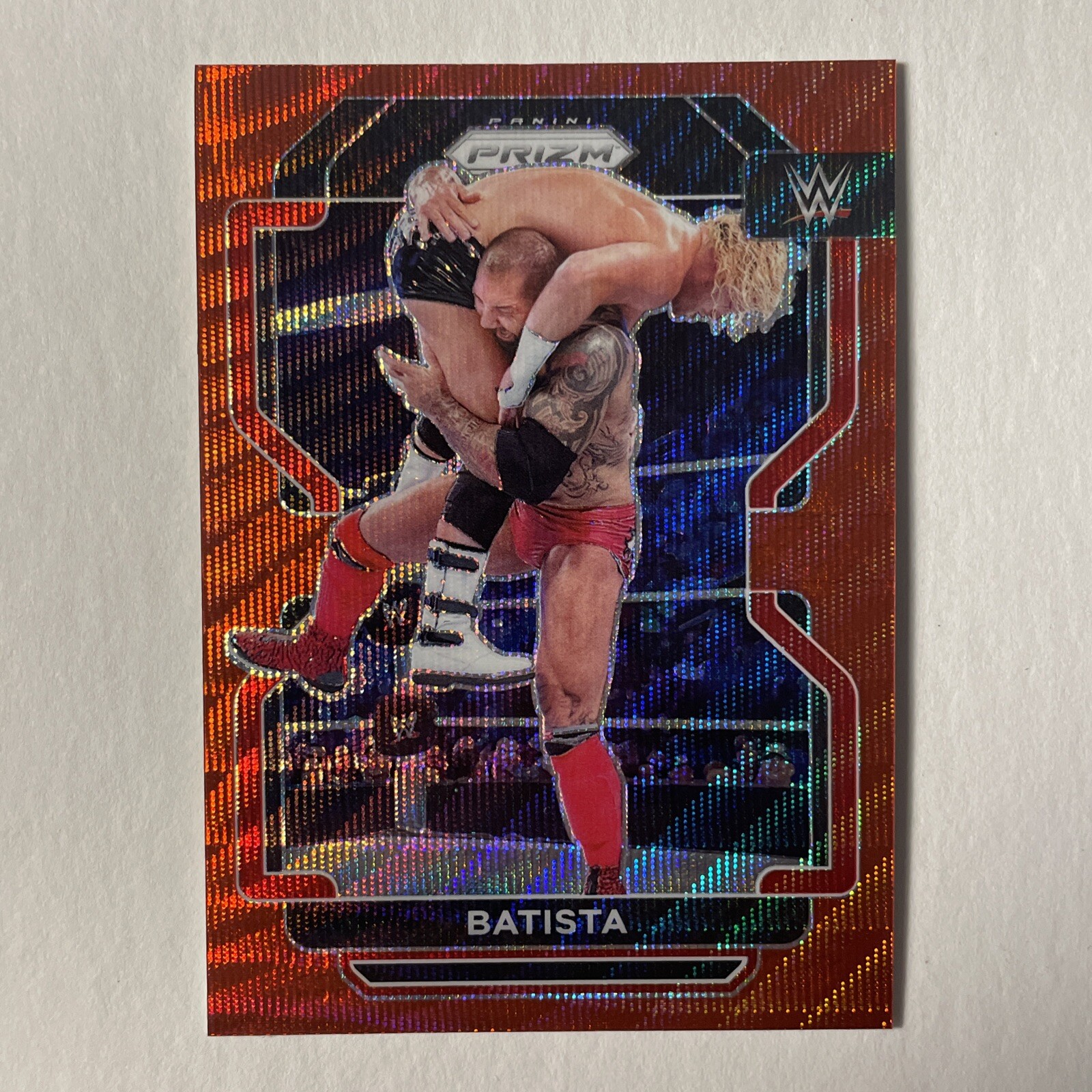 2022 Panini Prizm WWE Batista  Red Ruby Wave #196 🔥🔥