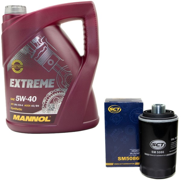 MotoröL Set 5W-40 5 Liter + ÖLfilter SM 5086 FüR Audi A3 A4 A5 TT Seat Skoda VW-image