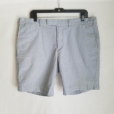 Polo Ralph Lauren Mens Seersucker Blue White Striped Chinos Shorts Size 38
