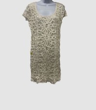 265 Ralph Lauren Women's White Geometric Lace Shift Dress Size 6