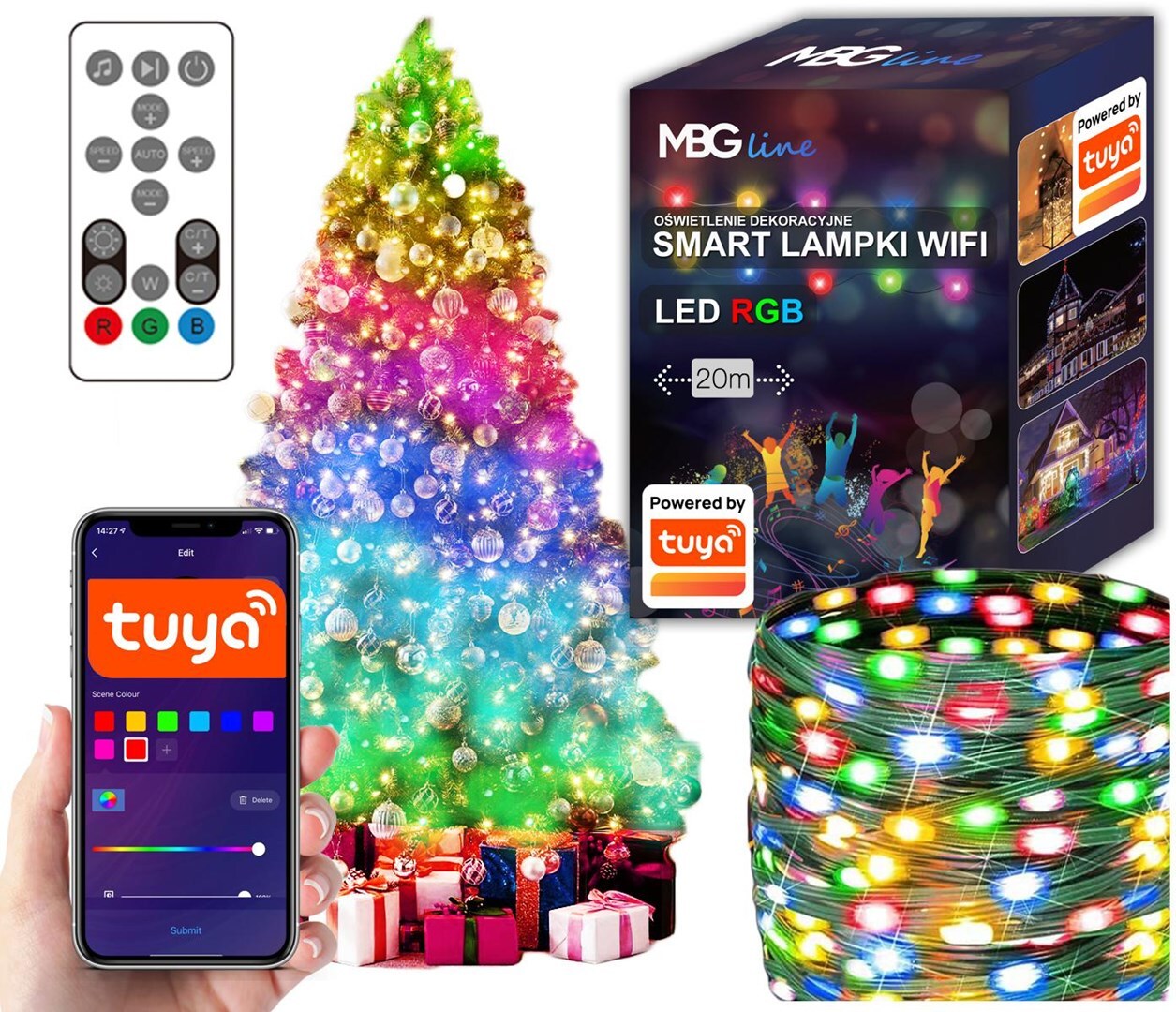 5902659175960 Интеллектуальный светодиодный светильник Weihnachtsbaumbeleuchtung-Streifen WIFI TUYA 20m USB нет 11090₽