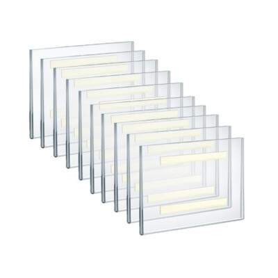 Azar Displays L-Shaped Sign Holders Clear Acrylic 10/Pack (112704