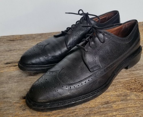 BLACK SCOTCH GRAIN MENS DRESS SHOES 