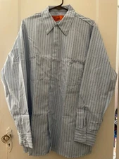 Vintage Large LG EWC Work/Farm/Mechanic Long Sleeve Shirt Pinstripe NEW Unisex