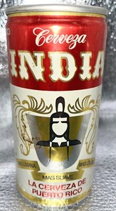 EMPTY 10oz  Cerveza India Beer Can by Cerveceria India in Mayaguez PR