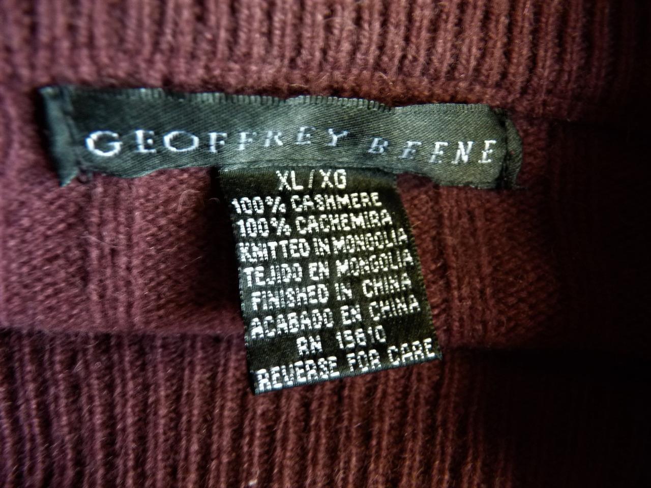GEOFFREY BEENE 100% CASHMERE SWEATER XL