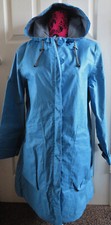 Bnwot Seasalt Cornwall Skysail Blue Tin Cloth Waterproof Hooded Rain Coat Size10