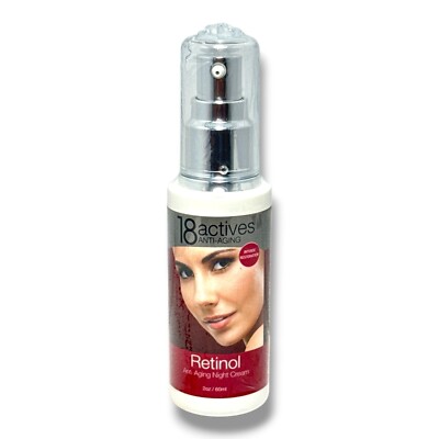 18 Actives Retinol Anti-Aging Night Cream 2oz./60ml New Sealed