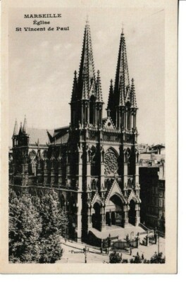 MARSEILLE, FRANKREICH - EGLISE ST VINCENT DE PAUL S/W POSTKARTE