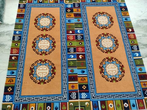 Handmade Nepali Tibetan Rugs Rectangular 2 Piece Hand Knotted Carpet - Picture 19 of 49