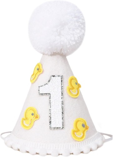 Little Yellow Duck 1st Birthday Party Hat - Duck Themed Cake Smash Decor, Yellow - 第 6/6 張圖片