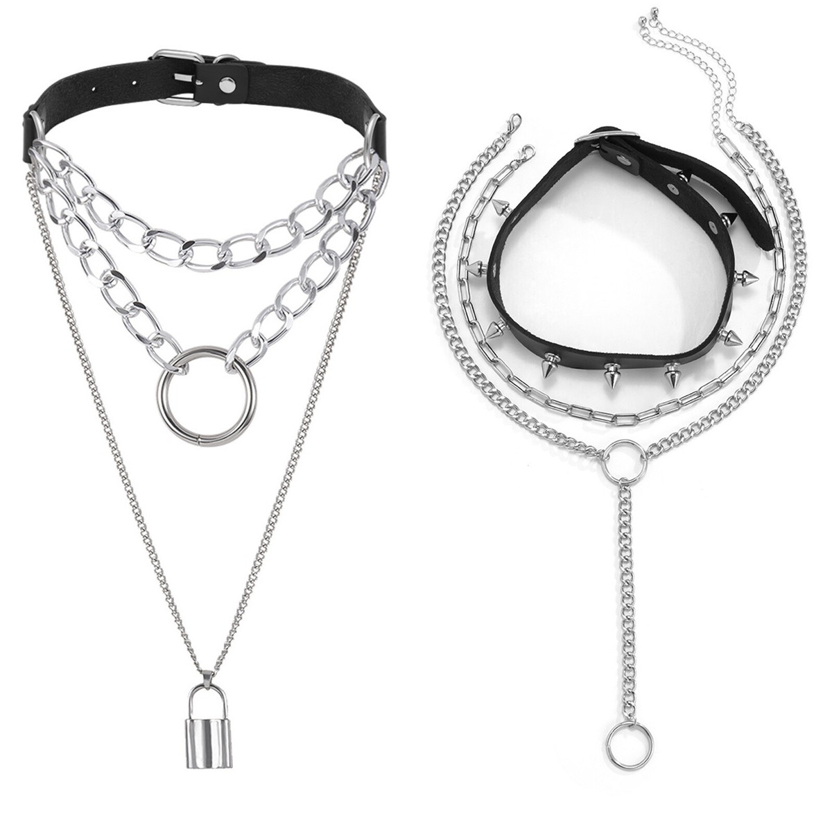 Emo Chains Emo Chains Transparent Sanfenly Pcs Y2k Necklace Set