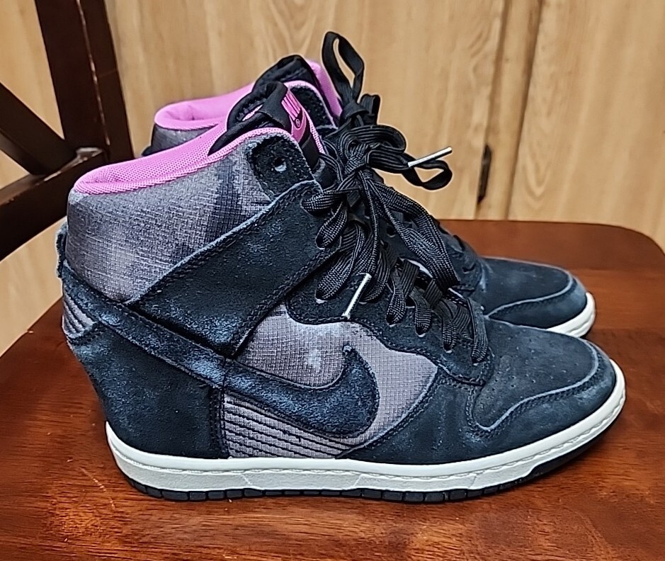 Nike Dunk Sky Hi Suede Hidden Wedges Camo Black Pink 543258