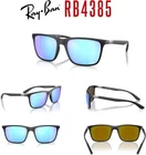 RAY-BAN SUNGLASSES RB4385 601SA1  MATTE BLACK/BLUE FLASH POLARIZED LENS 58MM
