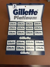 100 Gillette Platinum double edge razor blades 20X5