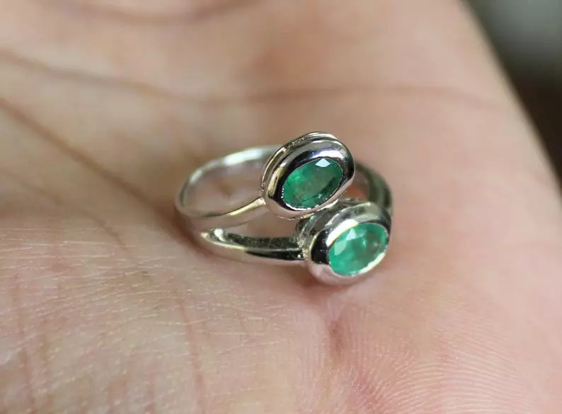 Two stone hotsell emerald ring