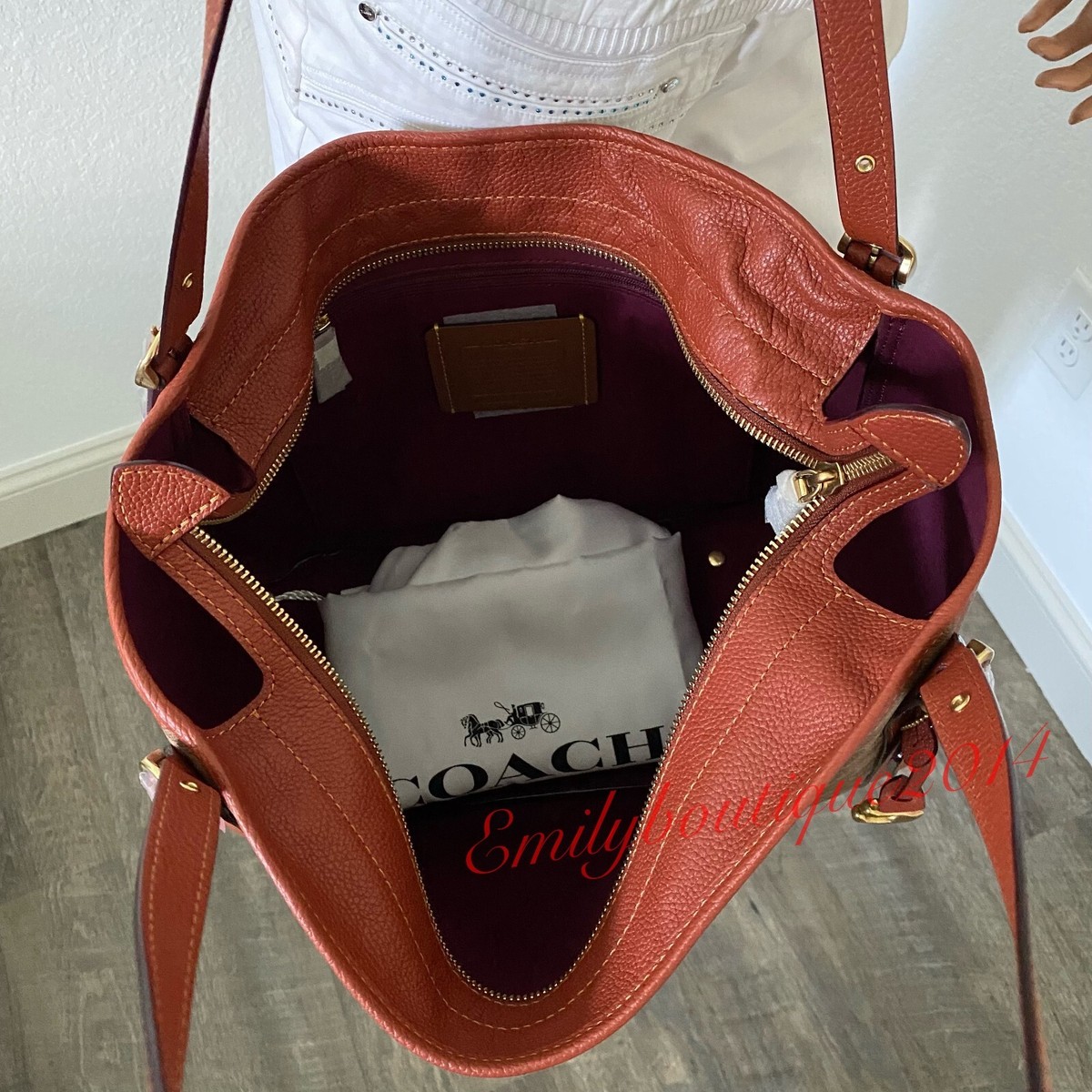 NWT Coach C8354 Alana Tote In Signature Canvas & Leather Tan