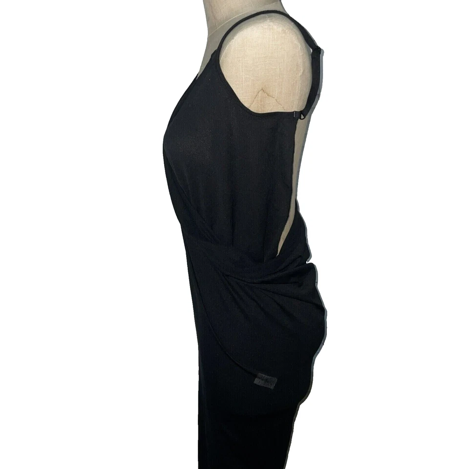 Sexy Vestido de Playa Corto para Mujer The Saress Traje de Baño Cubrir, Liso Negro-Grande Foto 4 de 4