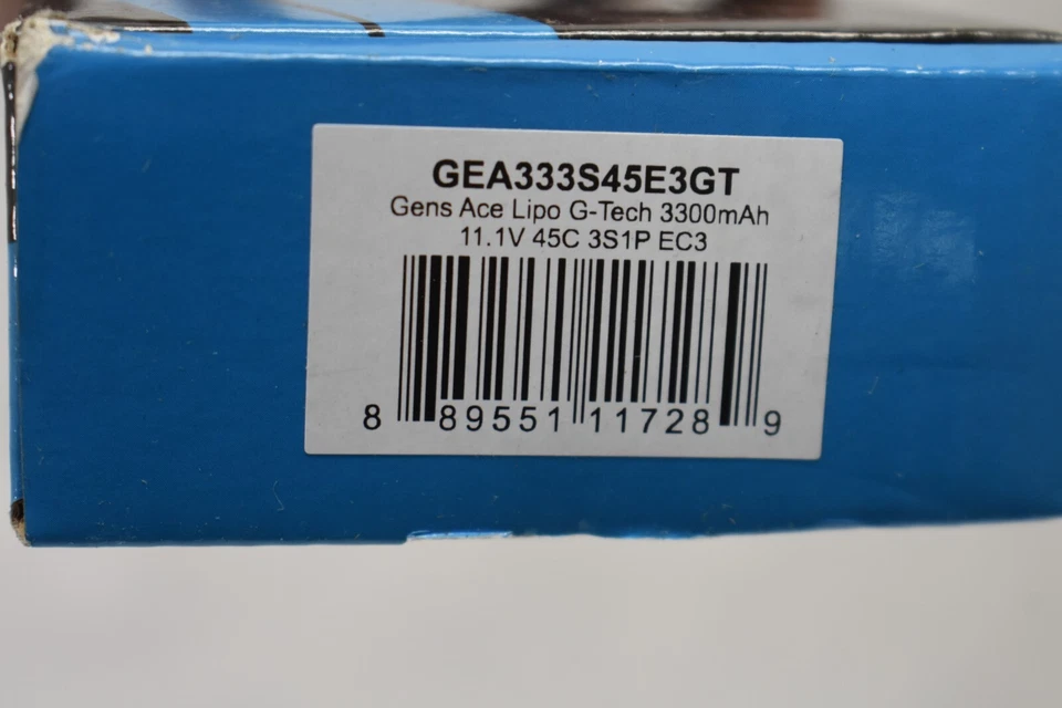 Gens ACe G-Tech Smart LiPo Single Cell GEA333S45E3GT 3300mAh 11.1V 45C 3S1P EC3 - Image 4 of 4