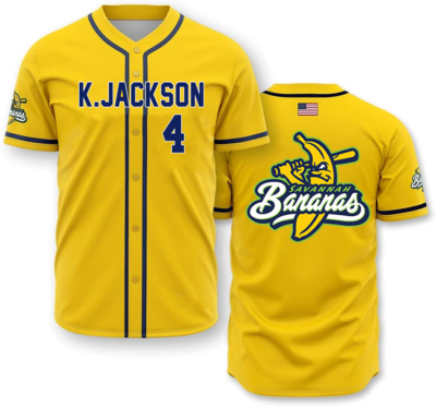 Savannah Bananas #4 KJ Jackson Baseball Jersey Shirt All Size Gifl