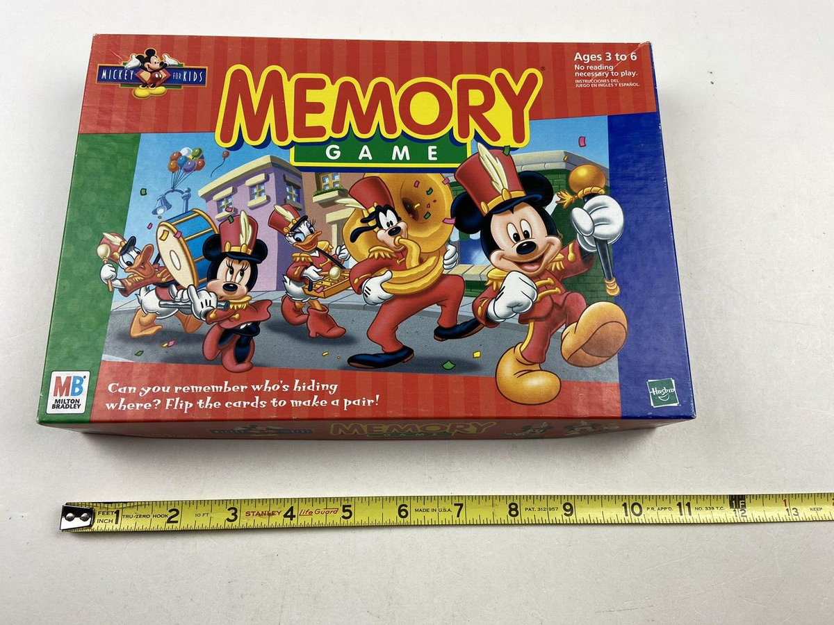 Vintage 1998 Mickey Mouse Memory Game by Milton Bradley COMPLETE