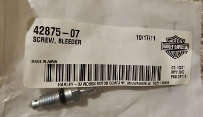Harley Davidson Sportster XL's Bleeder Screw 42875-07 | eBay