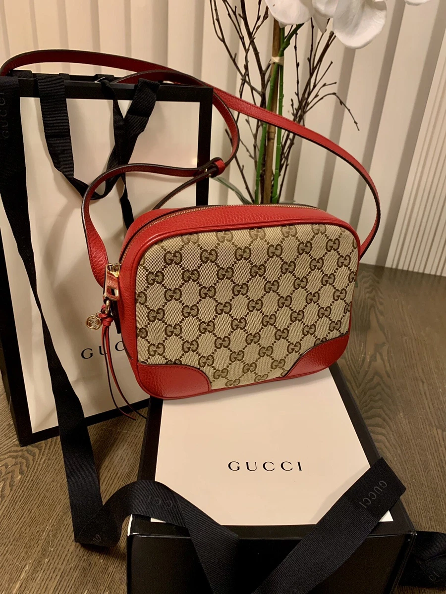 Gucci Beige Brown Canvas Leather GG BREE Crossbody Camera Bag -  BrandConscious Authentics Gucci