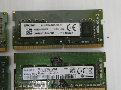 Lot of 8 Various Make / Model 2400Mhz 8GB DDR4 Laptop RAM Memory