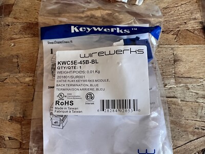 WIREWERKS KWC5E-45B-BL Keywerks Jack Modular UTP Cat5E RJ lot of 25