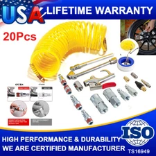 20 Deluxe 1/4" Air Compressor Accessory Kit Including 1/4" 25Ft Recoil Airhose