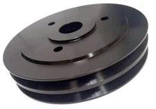 BB Chevy BLACK Crankshaft Pulley 2 Groove SWP Short Water Pump Big Block 396 454