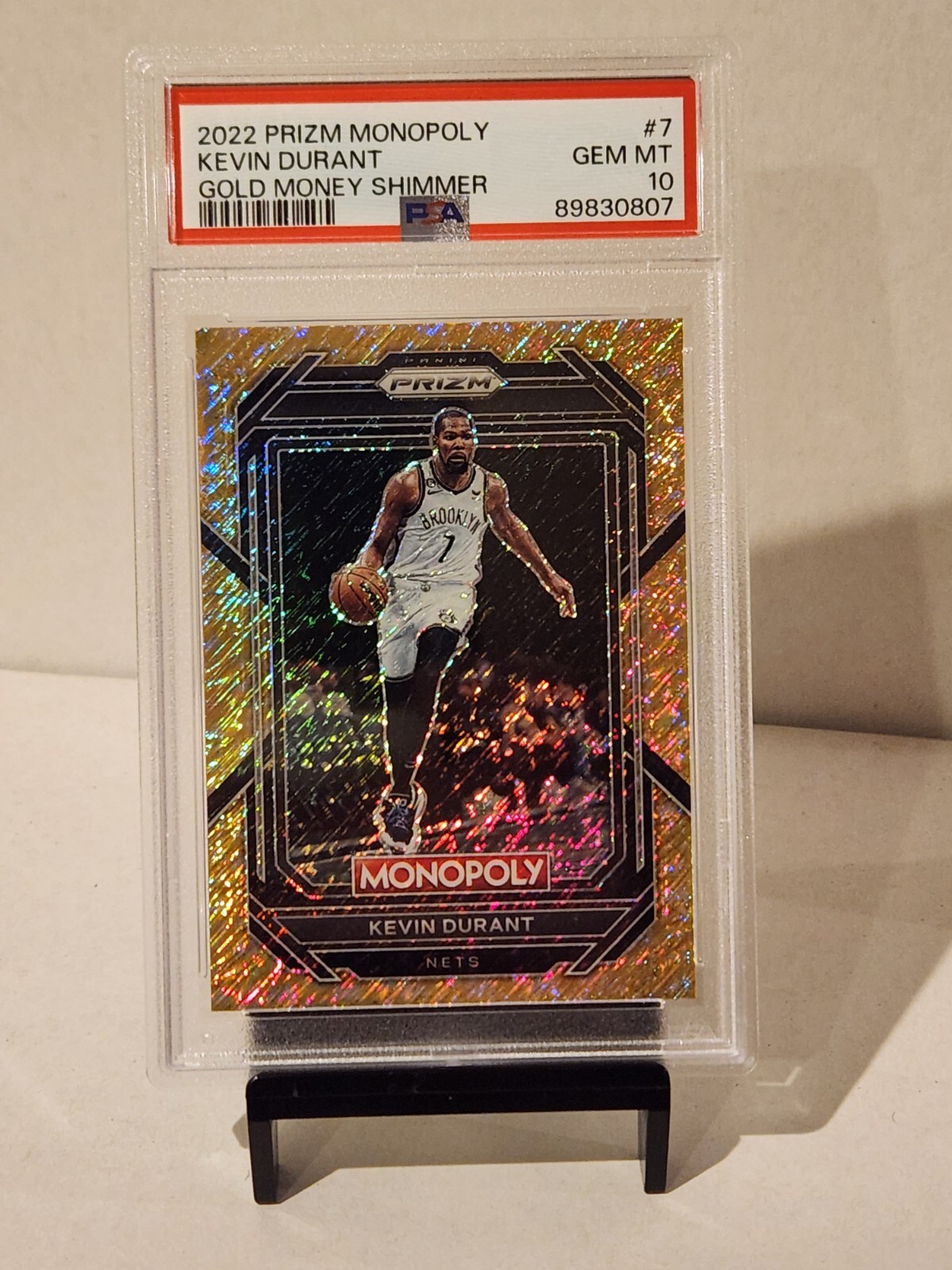 2022 Panini Prizm Monopoly #7 Kevin Durant Gold Money Shimmer /500 PSA Gem 10