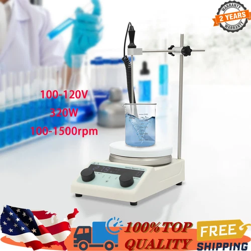 Tabletop Electric Magnetic Stirrer Lab Stir Mixer Stirrer Plate 100-1500 rpm - Afbeelding 2 van 6