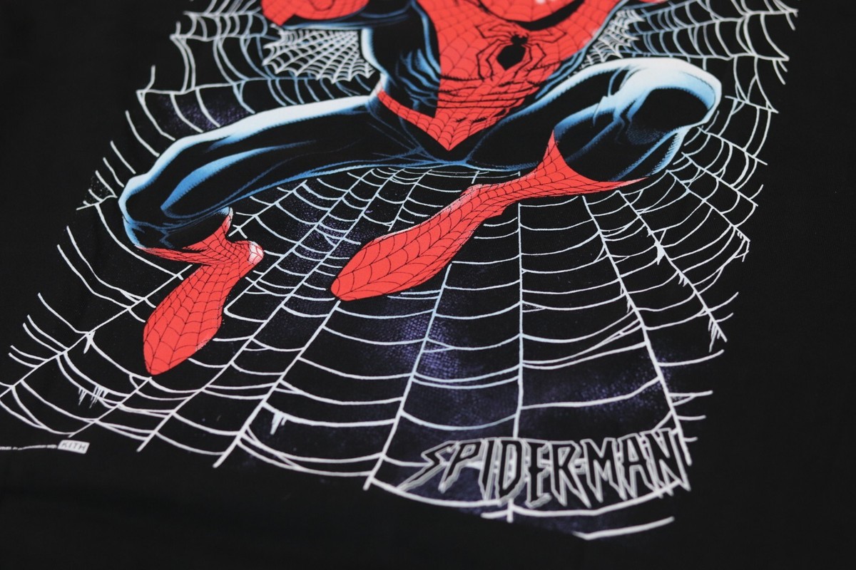 新品同様 Marvel x Kith Spider-Man Web Logo Tee トップス(Tシャツ