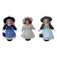 Bambola Vittoriana in Porcellana Da 30 Cm con Cappello, Borsetta E  di Persone