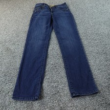 Democracy Jeans Womens 6 Dark Blue Denim Ab Technology Mid Rise Straight Stretch