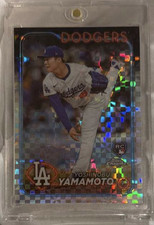 Topps 2024 Chrome X-Fractor Yoshinobu Yamamoto Rookie #18 Dodgers Baseball Card. rookie card picture