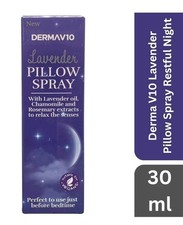 Derma V10 Lavender Pillow Spray  Restful Night 30ml Chamomile NEW FREE DELIVERY