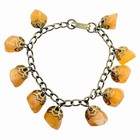 Vintage Estate Gold Tone Lucite Charm Designer Chain Bracelet — photo 1