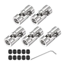 6mm to 6mm Rotatable Universal Joint Shaft Coupling L23 x D11 with Wrench 5Pcs