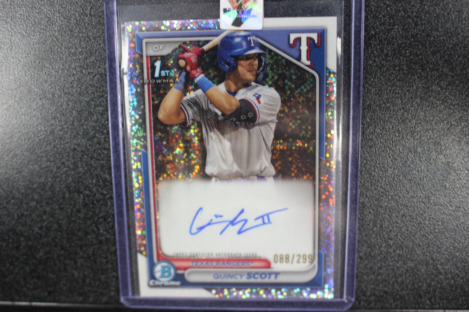 QUINCY SCOTT 2024 BOWMAN CHROME 1ST SPECKLE REFRACTOR AUTO /299