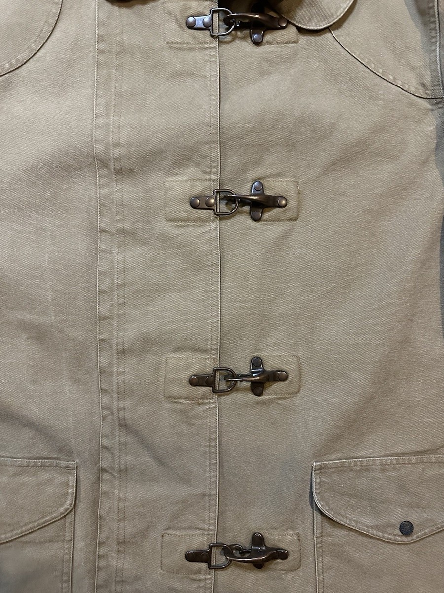 Vintage Polo Ralph Lauren Fireman Jacket Coat Canvas Leather