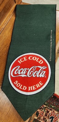 Vintage Coca-Cola Green Woven Tapestry Table Runner 13.25'' X 69''