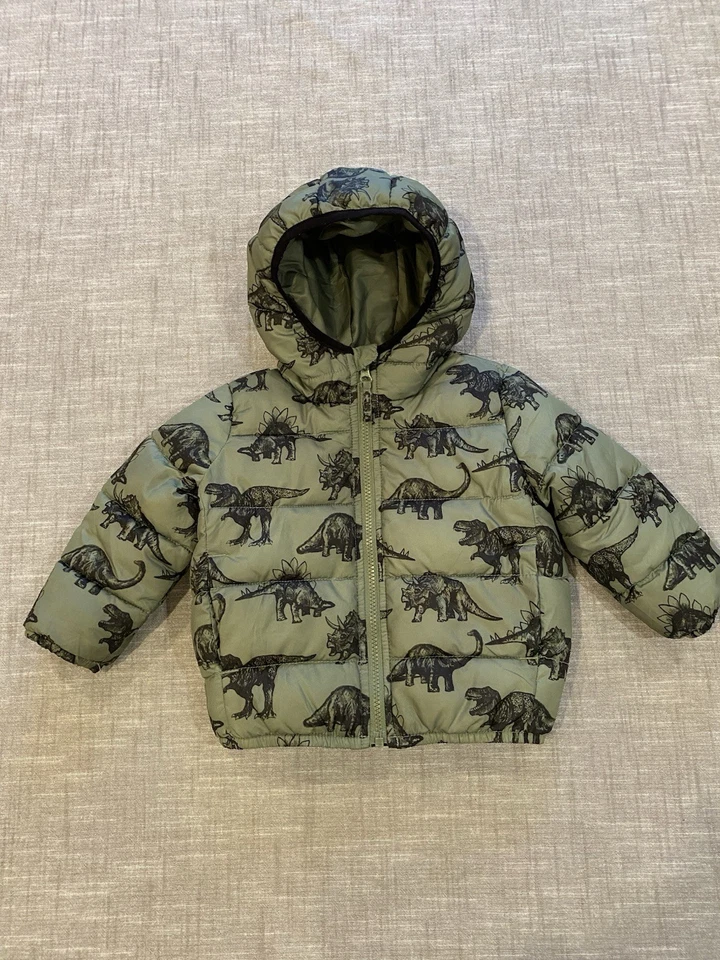 The Children's Place Boys Dinosaur Puffer Coat, Size 18-24 Months - Image 3 of 4